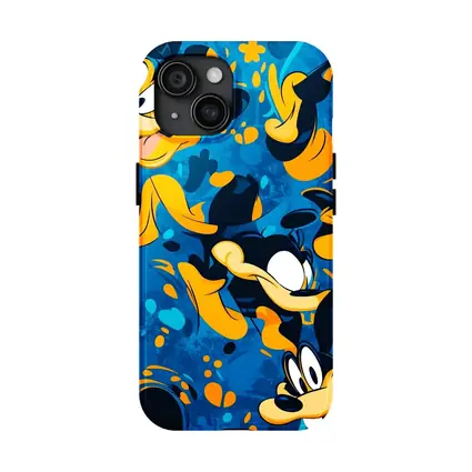 Goofy Character Pattern Blue Cartoon Background