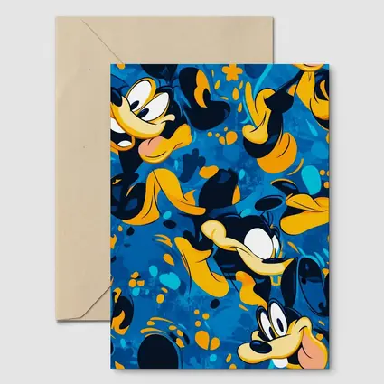Goofy Character Pattern Blue Cartoon Background