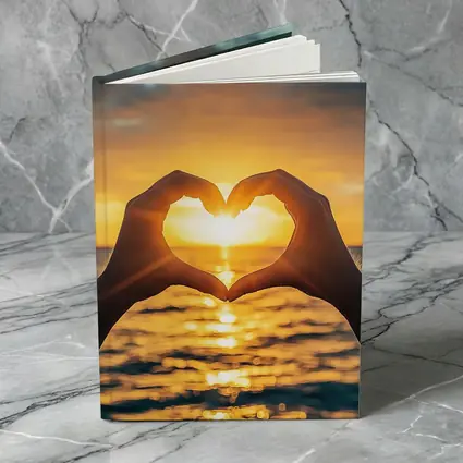 Heart Hands Silhouette Ocean Sunset Love