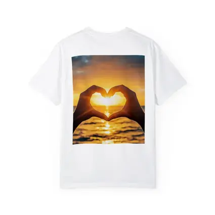 Heart Hands Silhouette Ocean Sunset Love