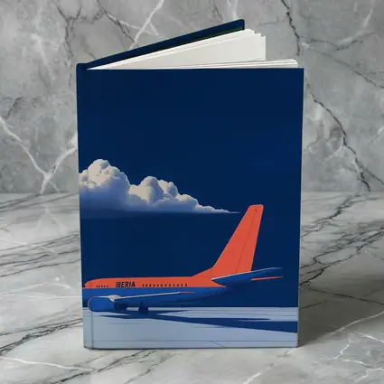 Iberia Airplane Blue Sky Minimalist Art