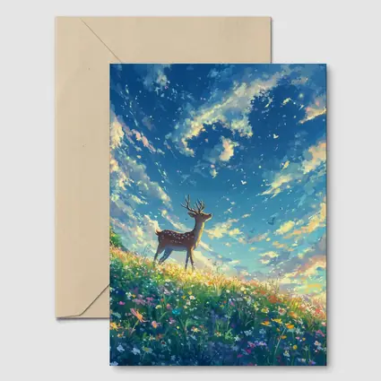 Spotted Deer on Wildflower Hill Anime Style