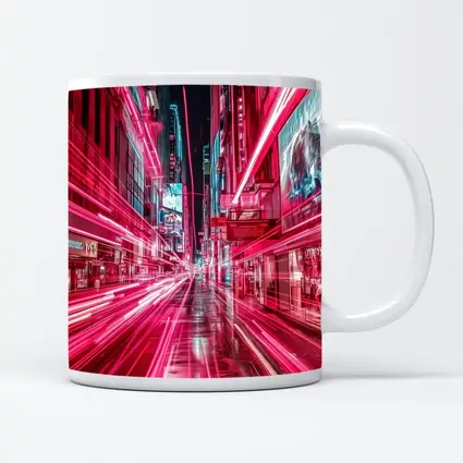 Neon Pink City Street Light Trails Night