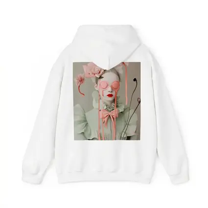 Surreal Woman Pink Roses Mint Fashion Portrait