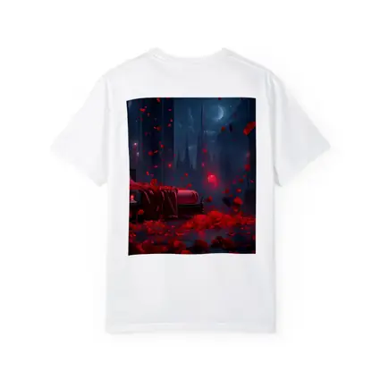Red Rose Petals Falling Dark Gothic Night