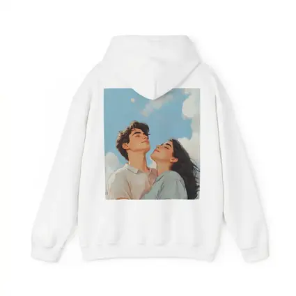Couple Looking Up Blue Sky Art