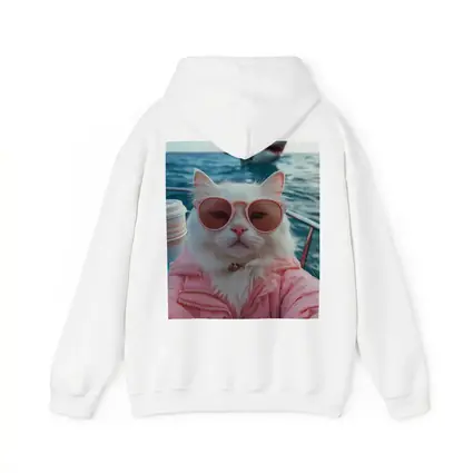 White Cat Pink Jacket Sunglasses Ocean Shark