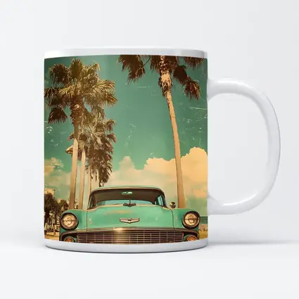 Retro Chevrolet Classic Car Palm Trees