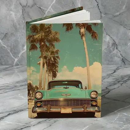 Retro Chevrolet Classic Car Palm Trees