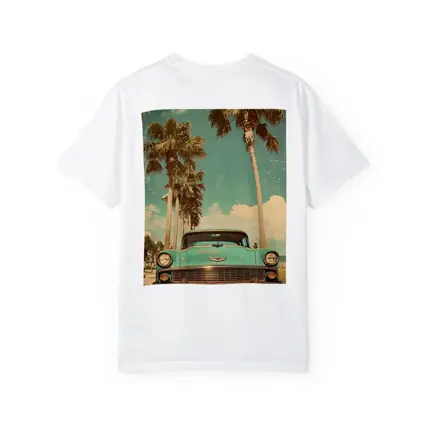 Retro Chevrolet Classic Car Palm Trees