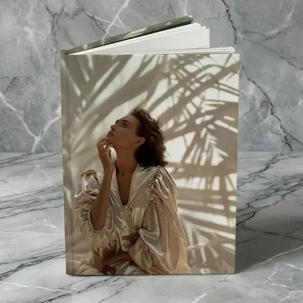 Woman in Silk Robe Palm Shadow Light