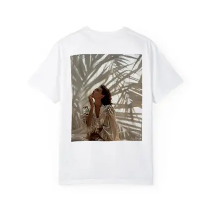 Woman in Silk Robe Palm Shadow Light