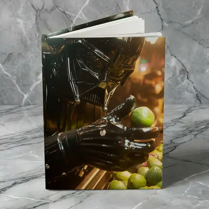 Dark Armored Figure Picking Green Fruits