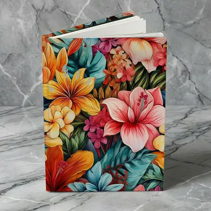Tropical Hibiscus Floral Pattern Colorful Art