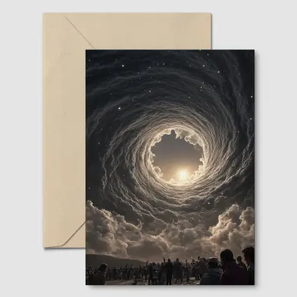 Cosmic Spiral Cloud Portal Crowd Sky