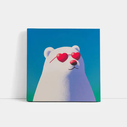 Polar Bear Heart Sunglasses Blue Sky