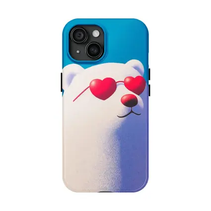 Polar Bear Heart Sunglasses Blue Sky