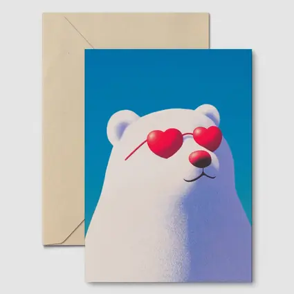 Polar Bear Heart Sunglasses Blue Sky