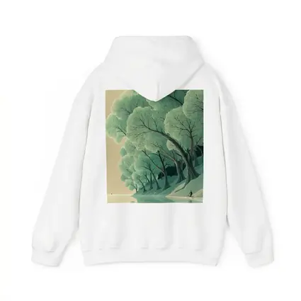 Illustrated Trees By Calm Reflective River