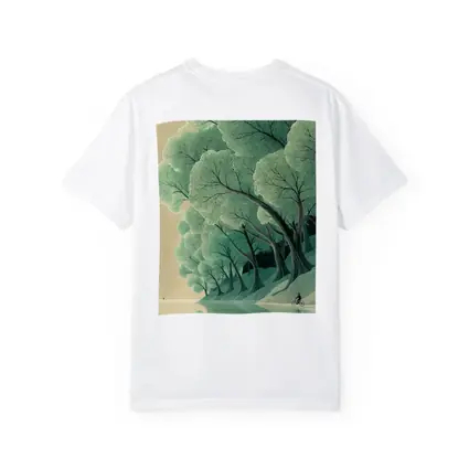 Illustrated Trees By Calm Reflective River