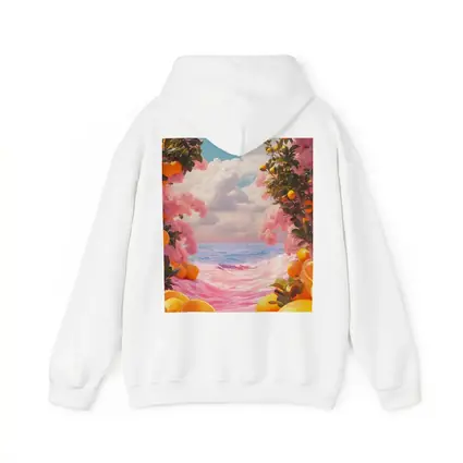Tropical Oranges Pink Ocean Surreal Summer Scene