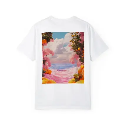 Tropical Oranges Pink Ocean Surreal Summer Scene