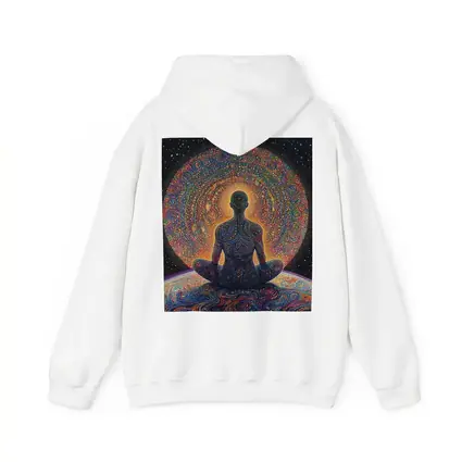 Meditating Figure Cosmic Psychedelic Universe Art