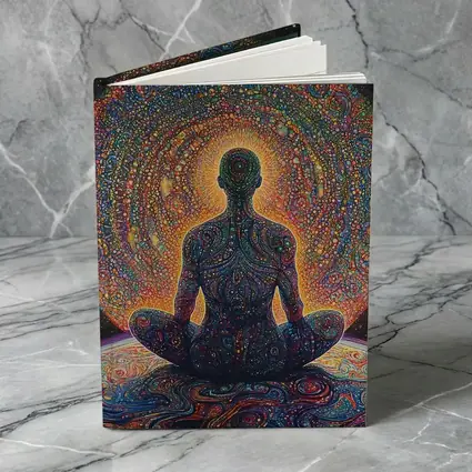 Meditating Figure Cosmic Psychedelic Universe Art