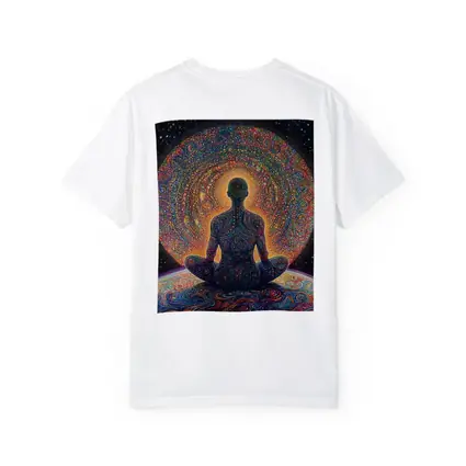 Meditating Figure Cosmic Psychedelic Universe Art