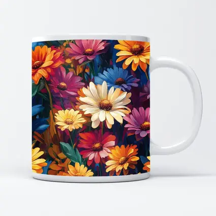 Colorful Daisy Flowers Oil Painting Art
