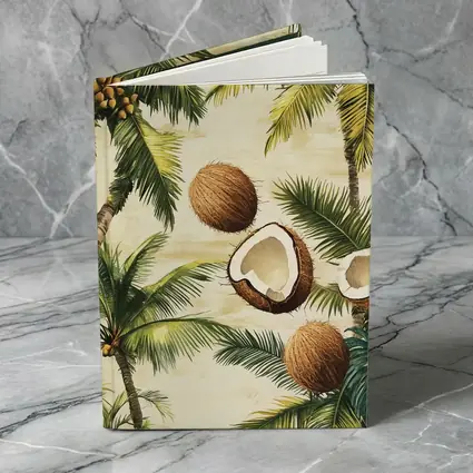 Tropical Coconut Palm Trees Botanical Illustration