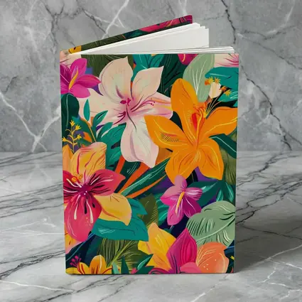 Tropical Flowers Illustration Bold Colorful Pattern