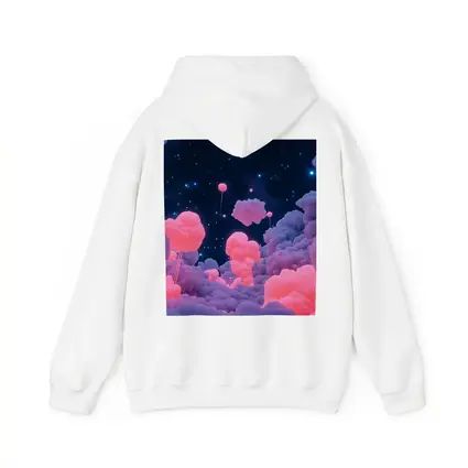 Pink Glowing Clouds Starry Night Sky