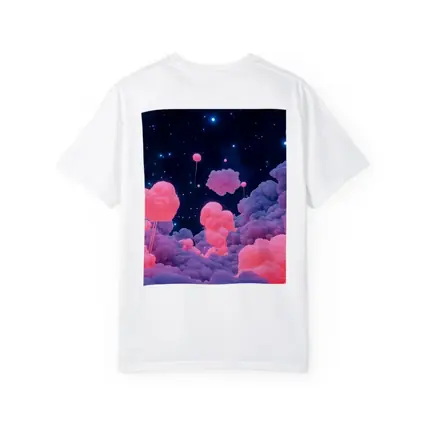 Pink Glowing Clouds Starry Night Sky