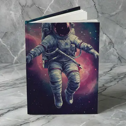 Astronaut Floating In Colorful Galaxy Nebula