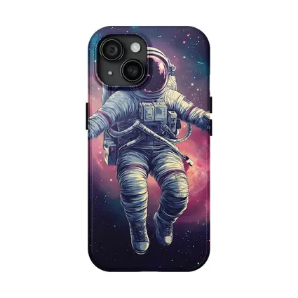 Astronaut Floating In Colorful Galaxy Nebula