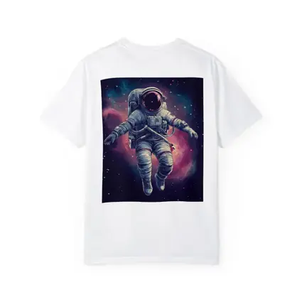 Astronaut Floating In Colorful Galaxy Nebula