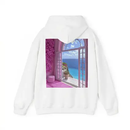 Pink Room Arched Window Ocean View