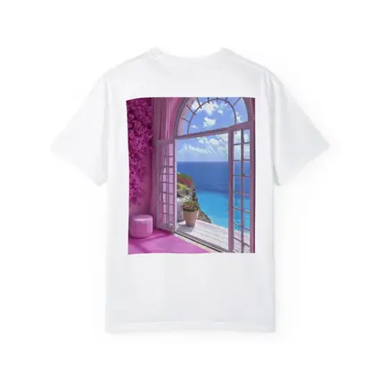 Pink Room Arched Window Ocean View