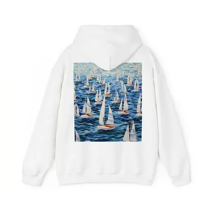 Sailboats Racing Blue Ocean Waves Art