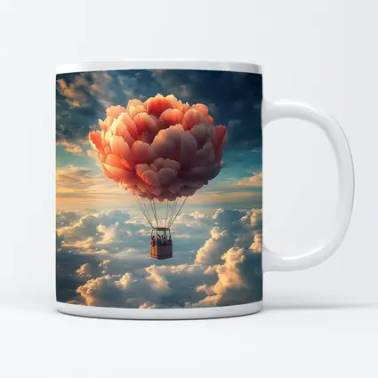 Peony Hot Air Balloon Above Clouds