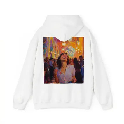 Joyful Woman Laughing Oil Painting Crowd