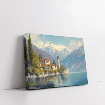 Italian Lake Villa Lighthouse Alpine Mountains