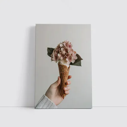 Hydrangea Flowers in Waffle Cone Hand