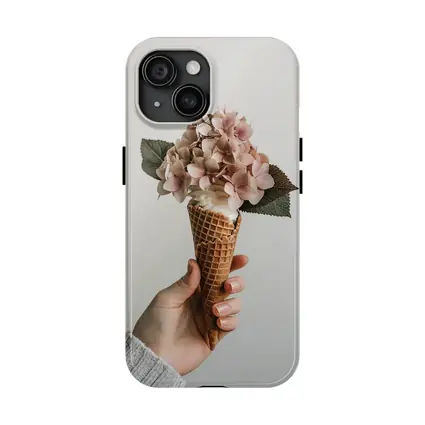Hydrangea Flowers in Waffle Cone Hand