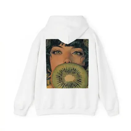 Woman Green Eyes Kiwi Fruit Illustration Art