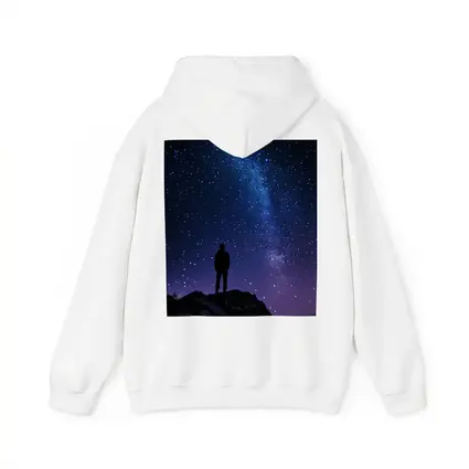 Man Silhouette Standing Under Milky Way Night