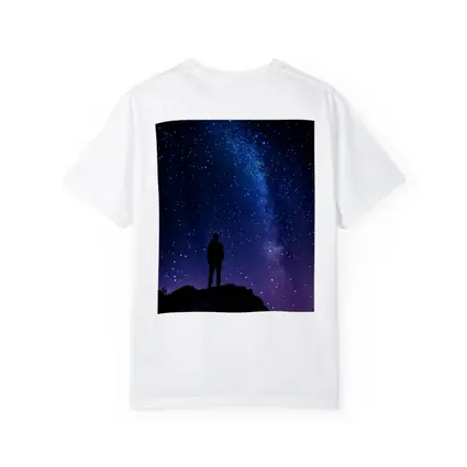 Man Silhouette Standing Under Milky Way Night