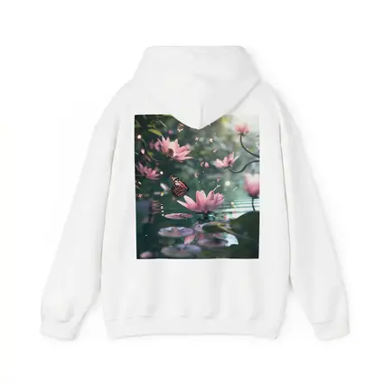 Monarch Butterfly Pink Lotus Flowers Water
