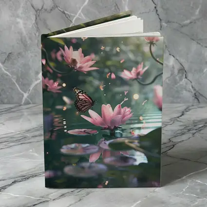 Monarch Butterfly Pink Lotus Flowers Water
